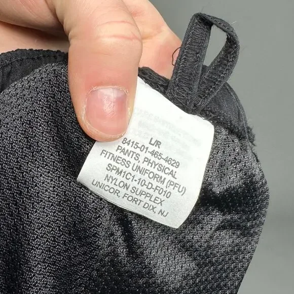 Vintage 90s Military Track Pants Mens L Jet Black Nylon Joggers Ankle Zippers - Picture 4 of 4